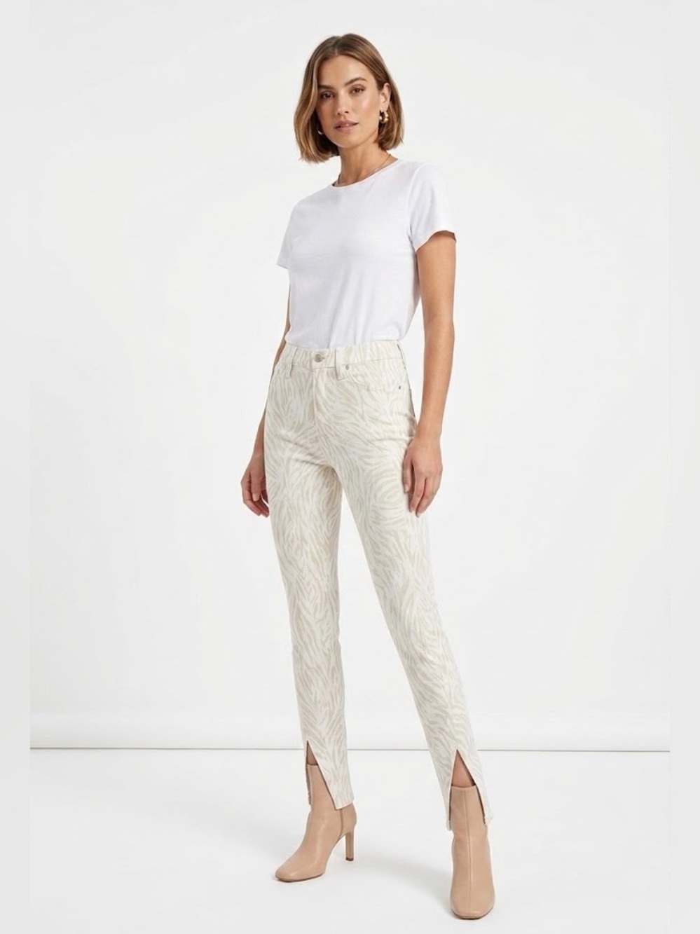 (New) Hudson Jeans Barbara Straight Zebra Print Ankle Jean
